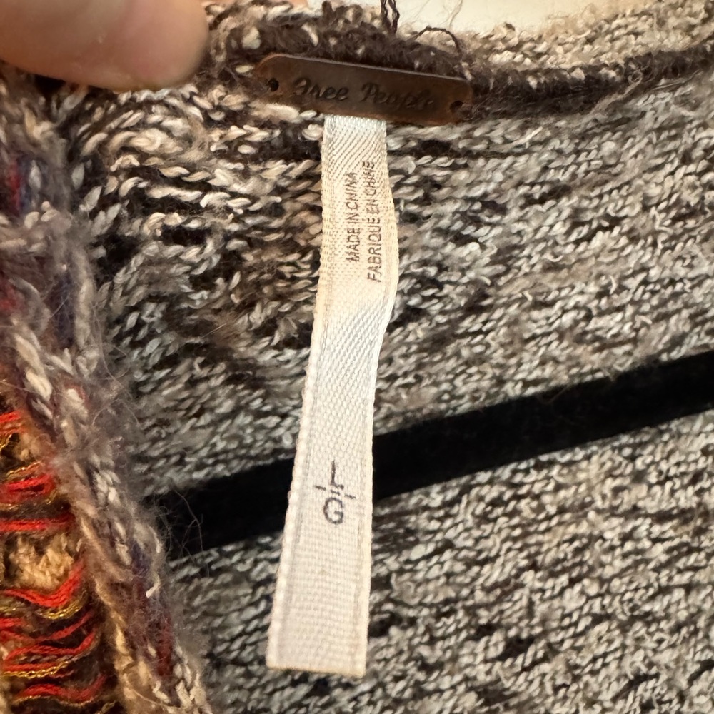 Free People Hooded Cardigan - Brown and Cream - Picture 6 of 6